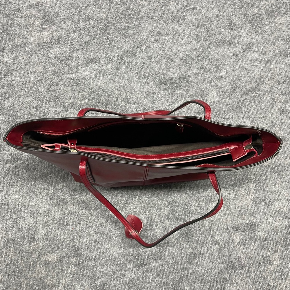 Obosoyo Women Red Tote Bag Zip Top Shoulder Bag Minimalist Work Bag - Picture 6 of 13